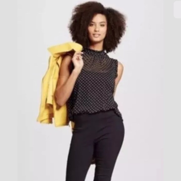 Who What Wear Tops - 4/$25 Who What Wear Polka Dot Ruffle Blouse B22